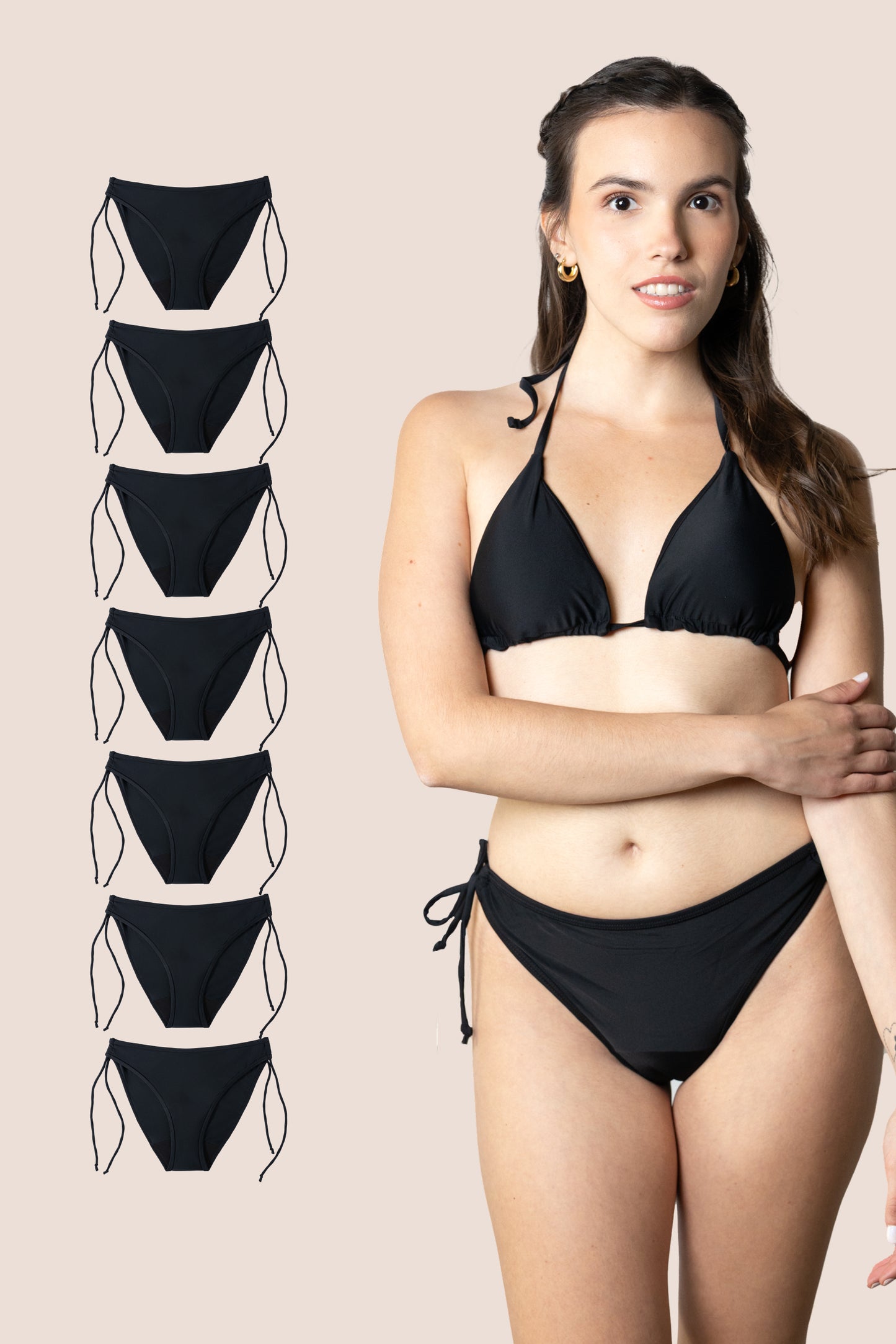 Period Swimwear for Teens Brazilian with Knot PACK 7