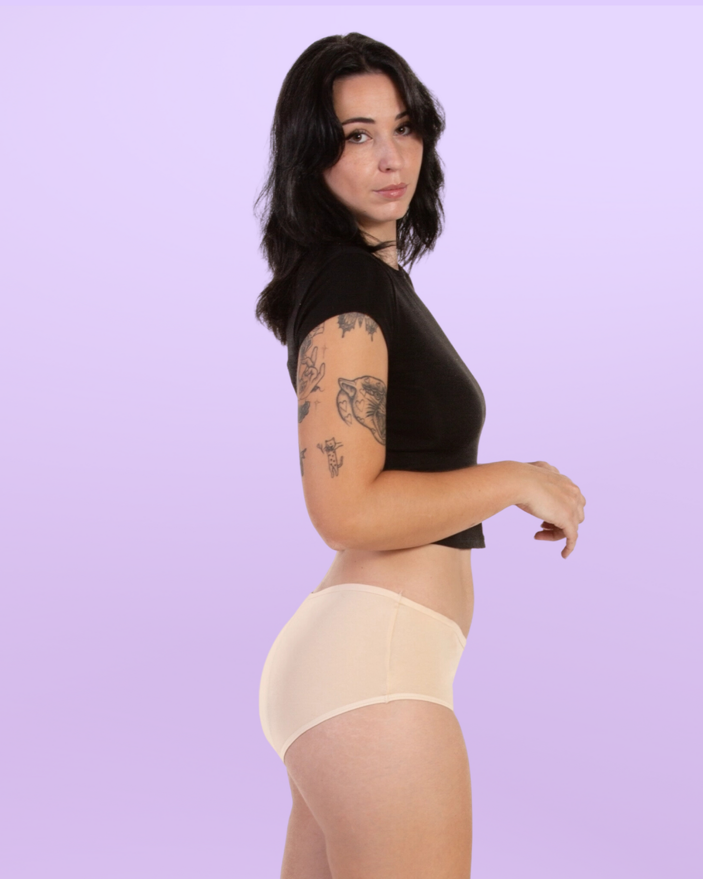 Period Panties High Waist Beige side General