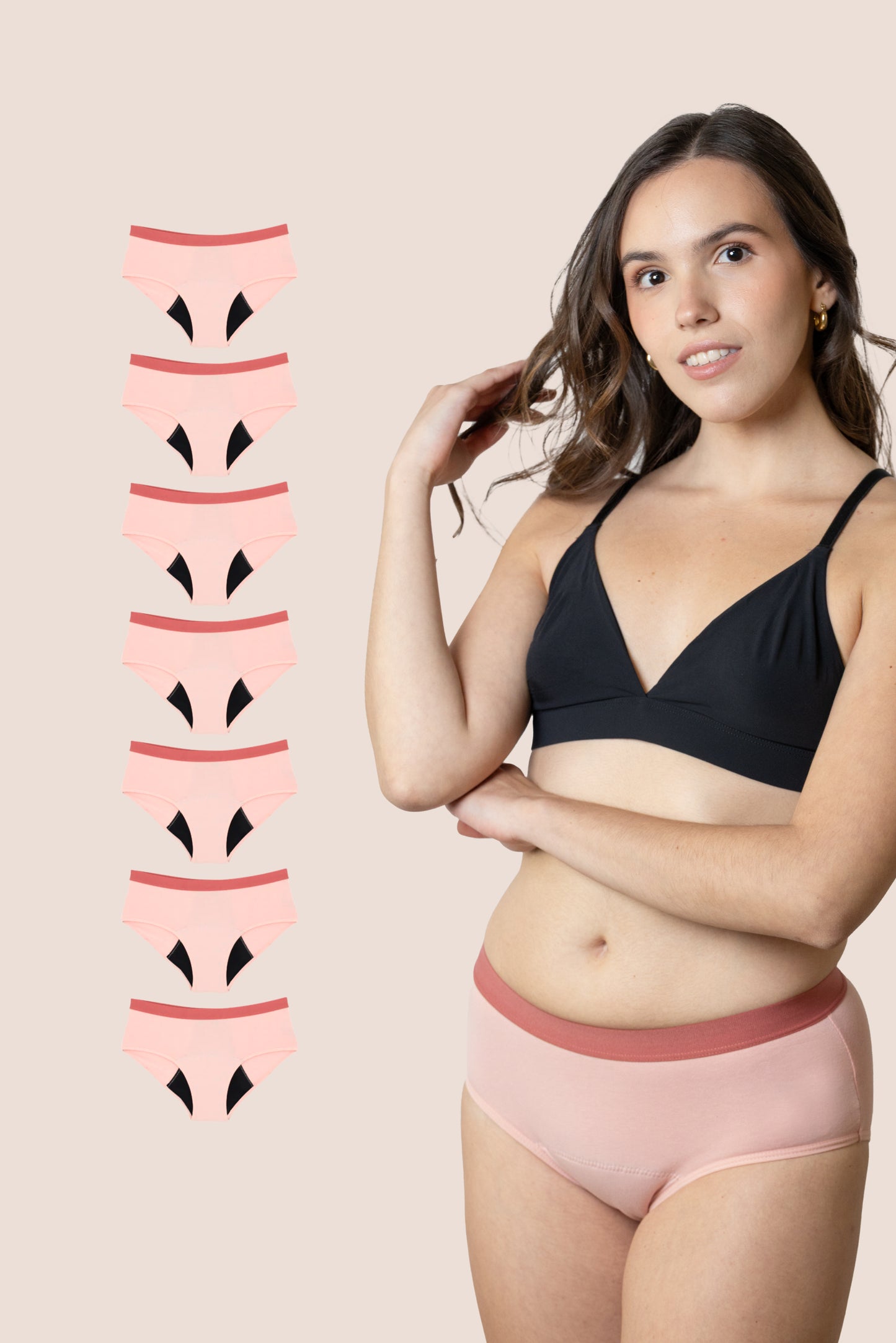 PERIOD UNDERWEAR TEEN PINK PACK 7