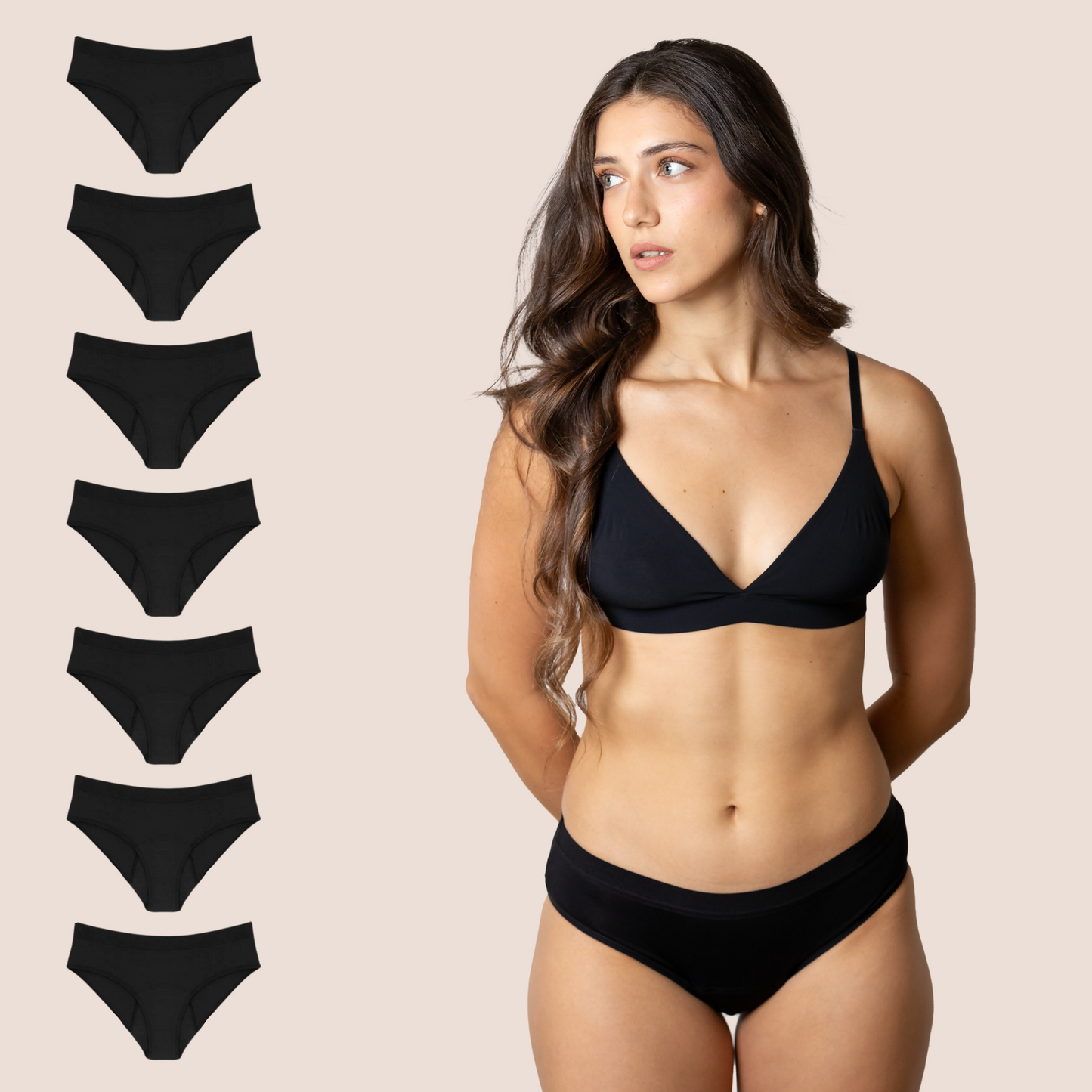 CLASSIC PERIOD PANTIES BLACK PACK 7