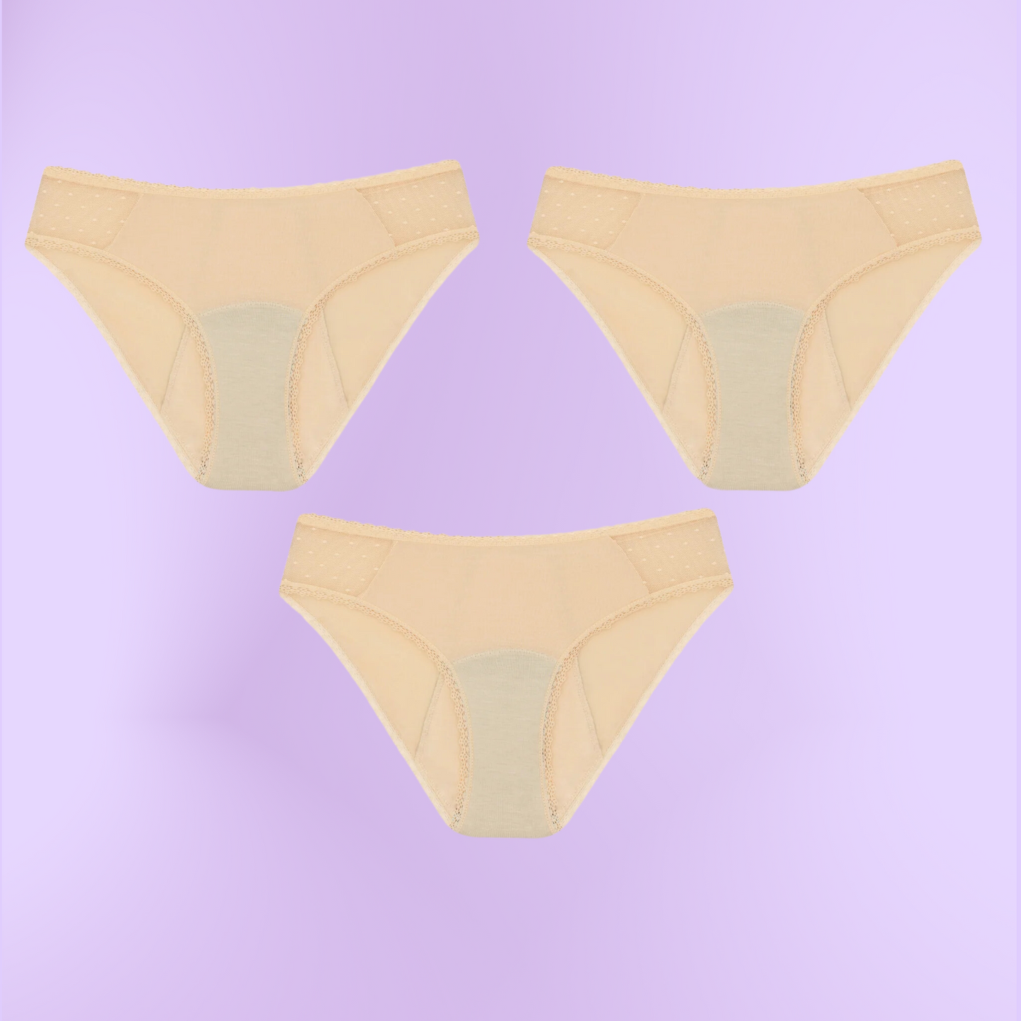 Period Panties | Transparent hips | Beige