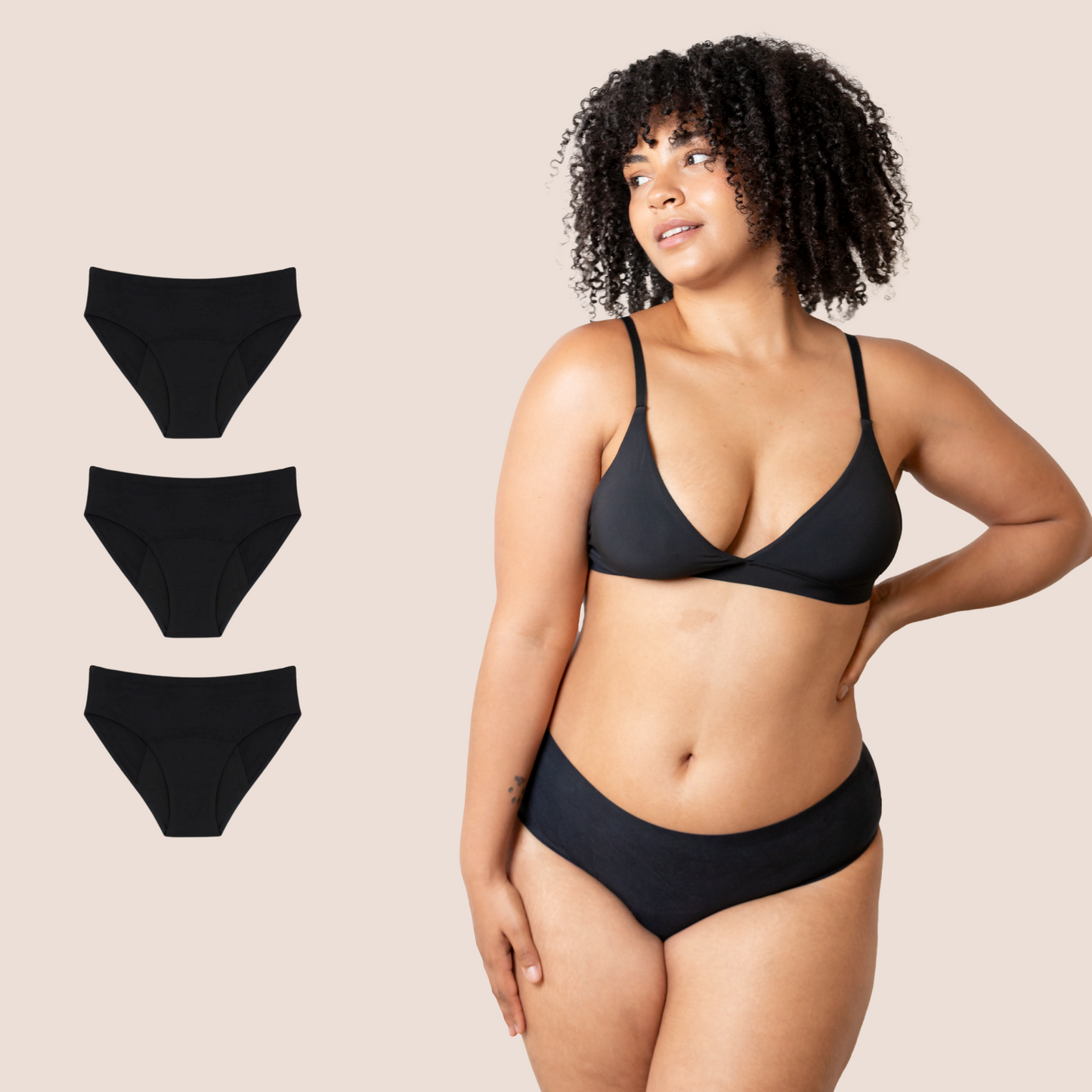 INCONTINENCE UNDERWEAR BLACK PACK 3