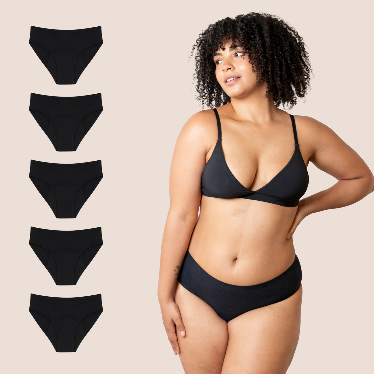 INCONTINENCE UNDERWEAR BLACK PACK 5
