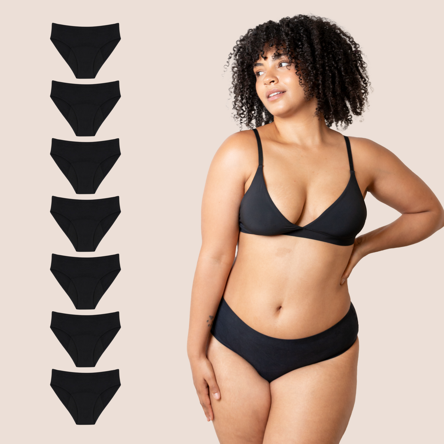 INCONTINENCE UNDERWEAR BLACK PACK 7