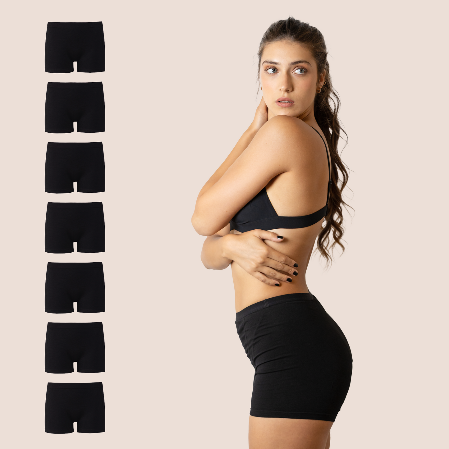 PERIOD BOXER BLACK PACK 7