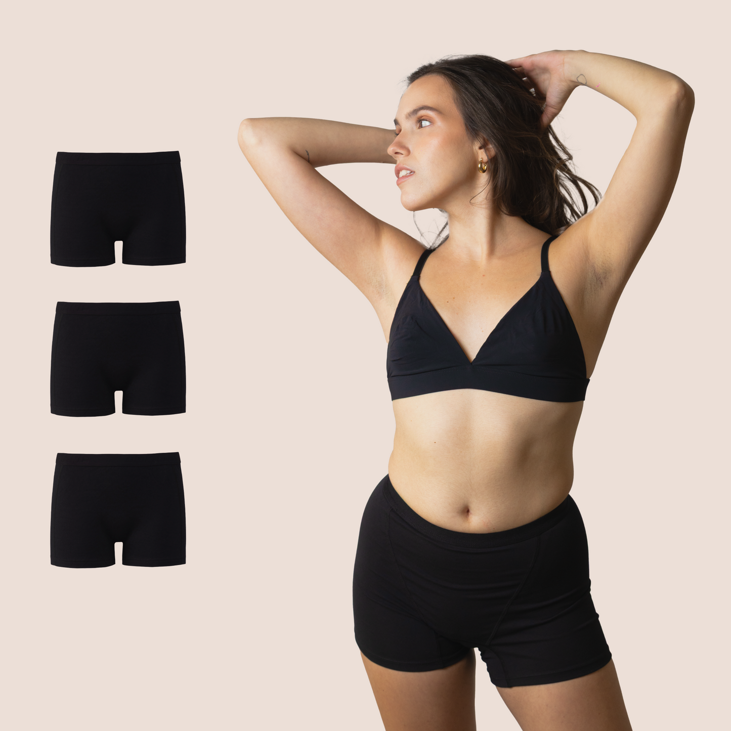 PERIOD BOXER TEEN BLACK PACK 3