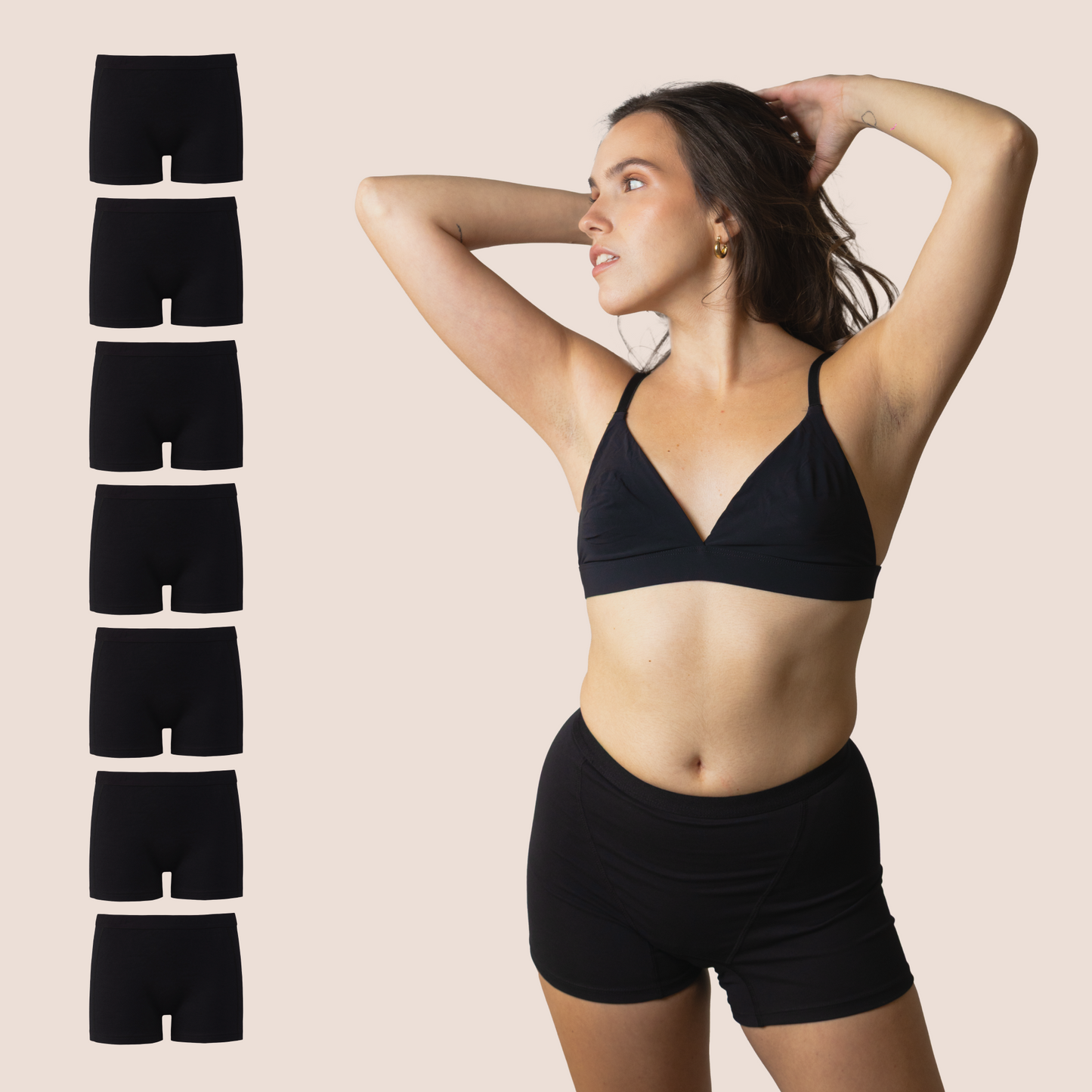 PERIOD BOXER TEEN BLACK PACK 7