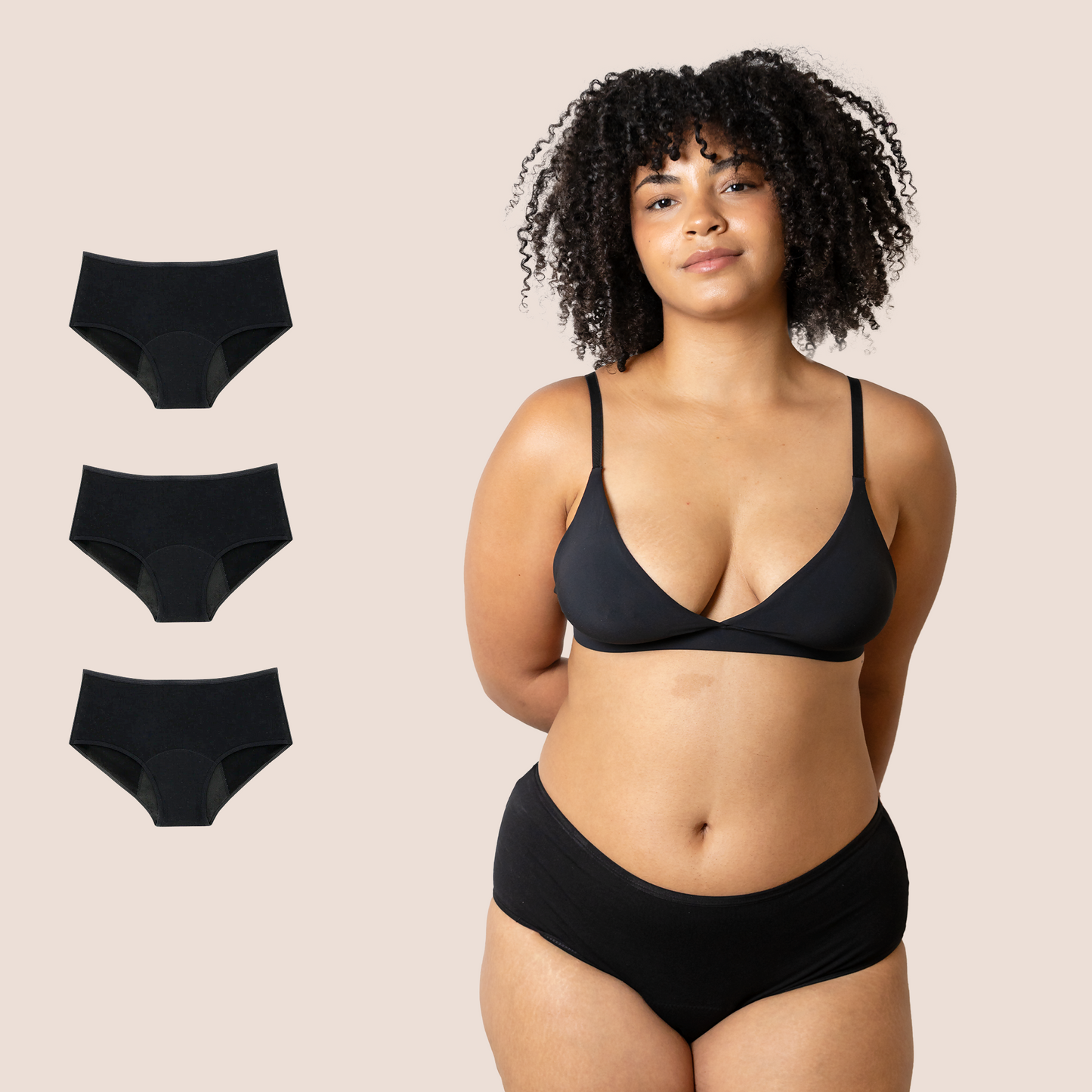 PERIOD PANTIES HIGH WAIST BLACK PACK 3