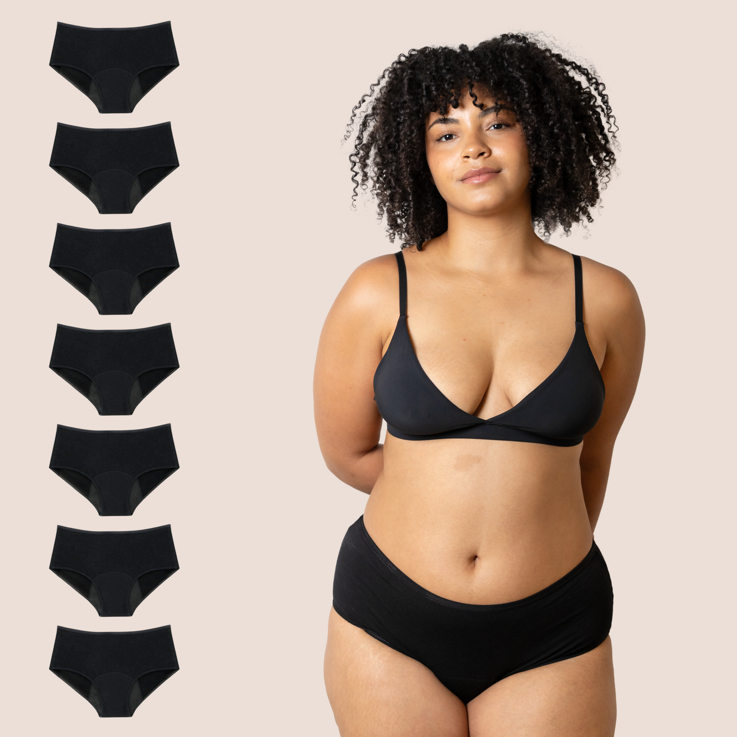 PERIOD PANTIES HIGH WAIST BLACK PACK 7