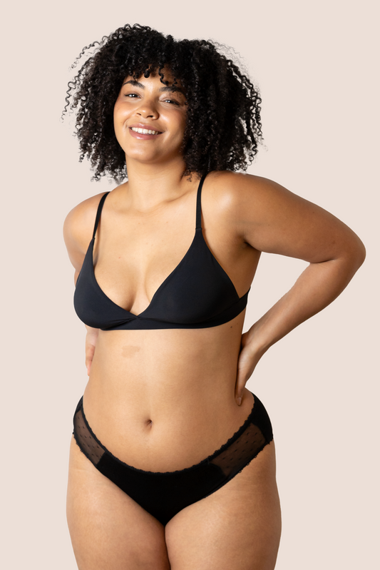 PERIOD PANTIES TRANSPARENT HIPS BLACK FRONT GENERAL