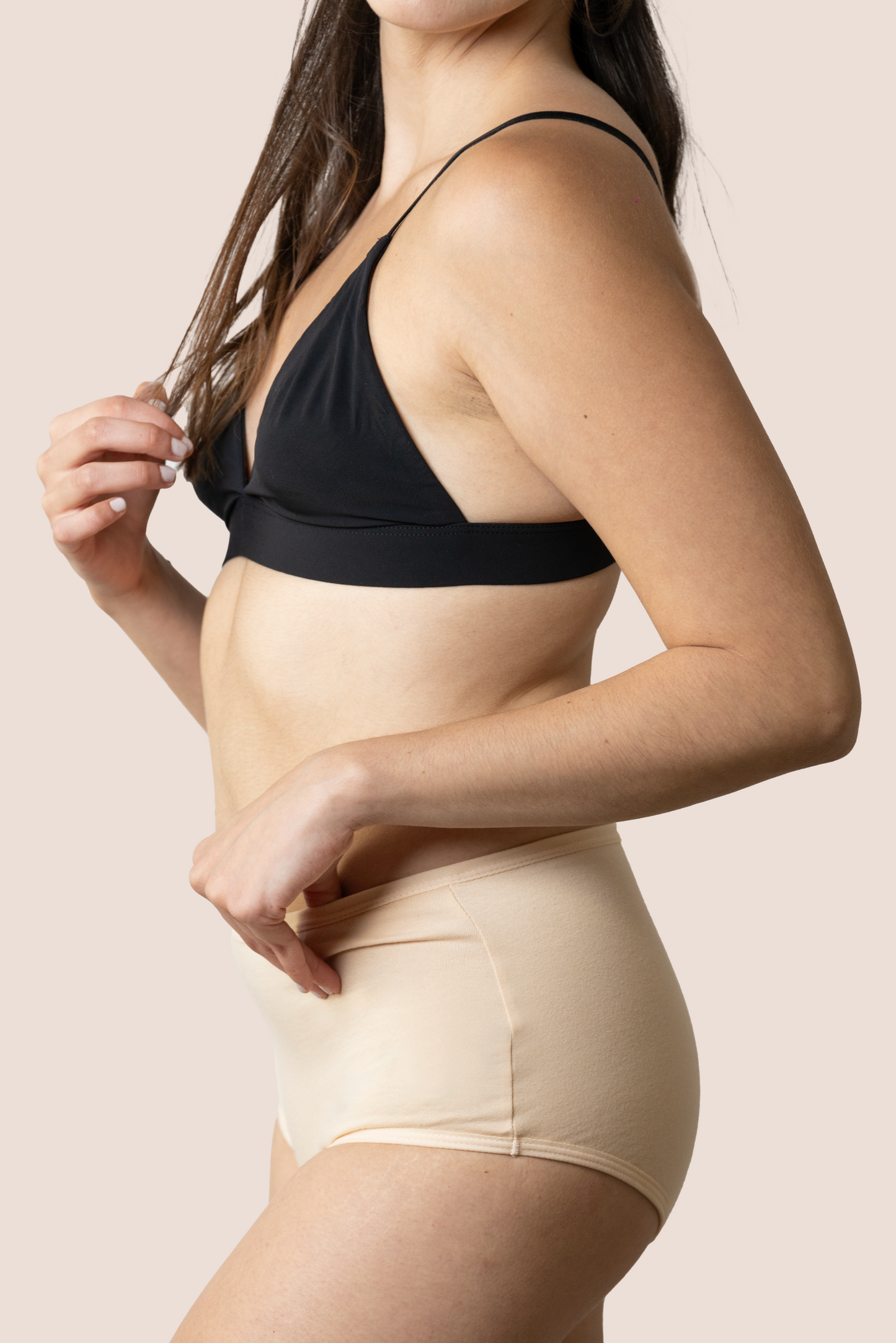 PERIOD UNDERWEAR TEEN HIGH WAIST BEIGE CLOSE UP GENERAL