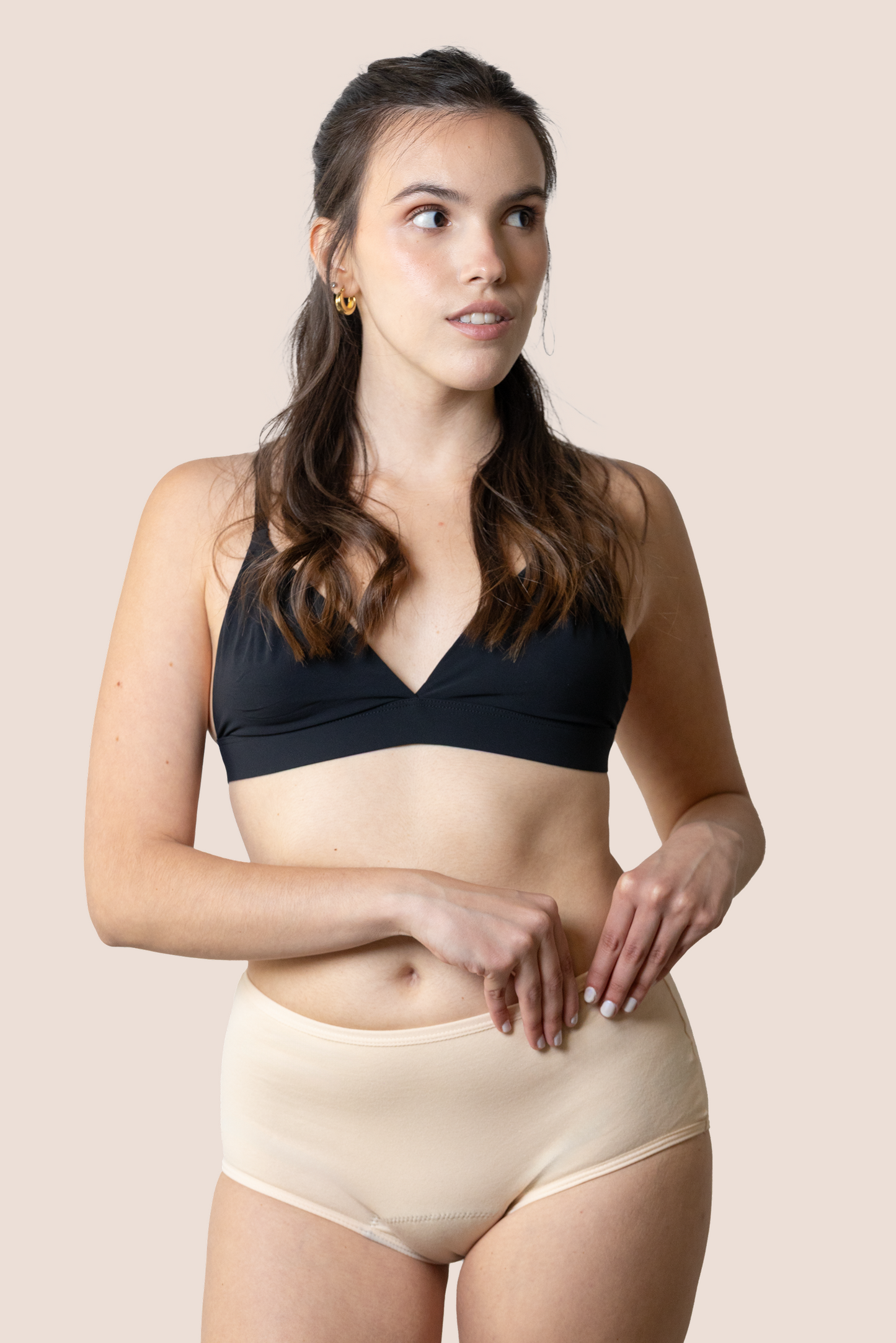 PERIOD UNDERWEAR TEEN HIGH WAIST BEIGE FRONT GENERAL