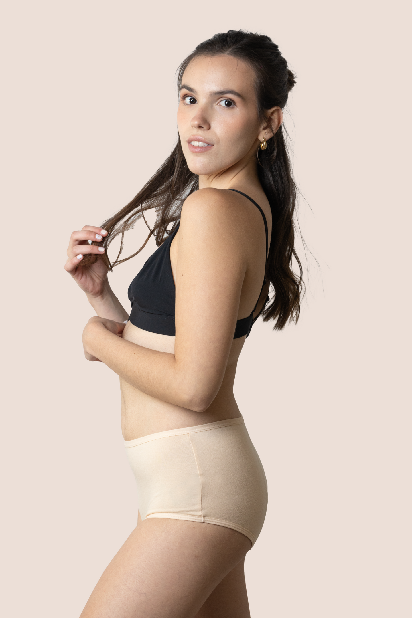 PERIOD UNDERWEAR TEEN HIGH WAIST BEIGE SIDE GENERAL