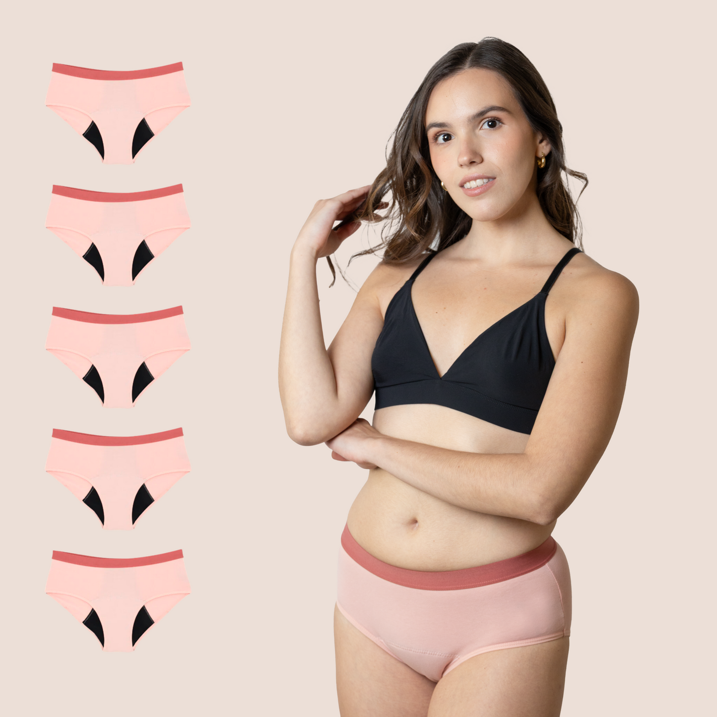 PERIOD UNDERWEAR TEEN PINK PACK 5