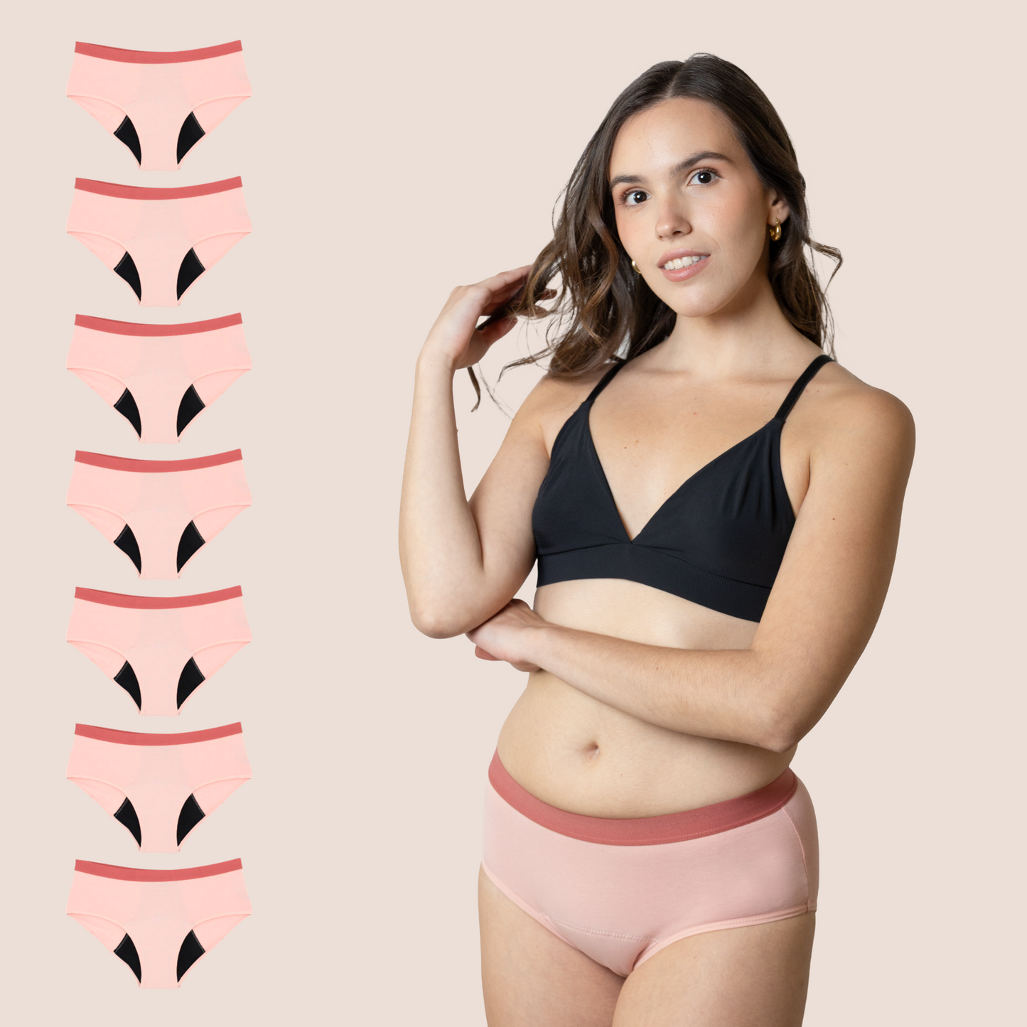 PERIOD UNDERWEAR TEEN PINK PACK 7