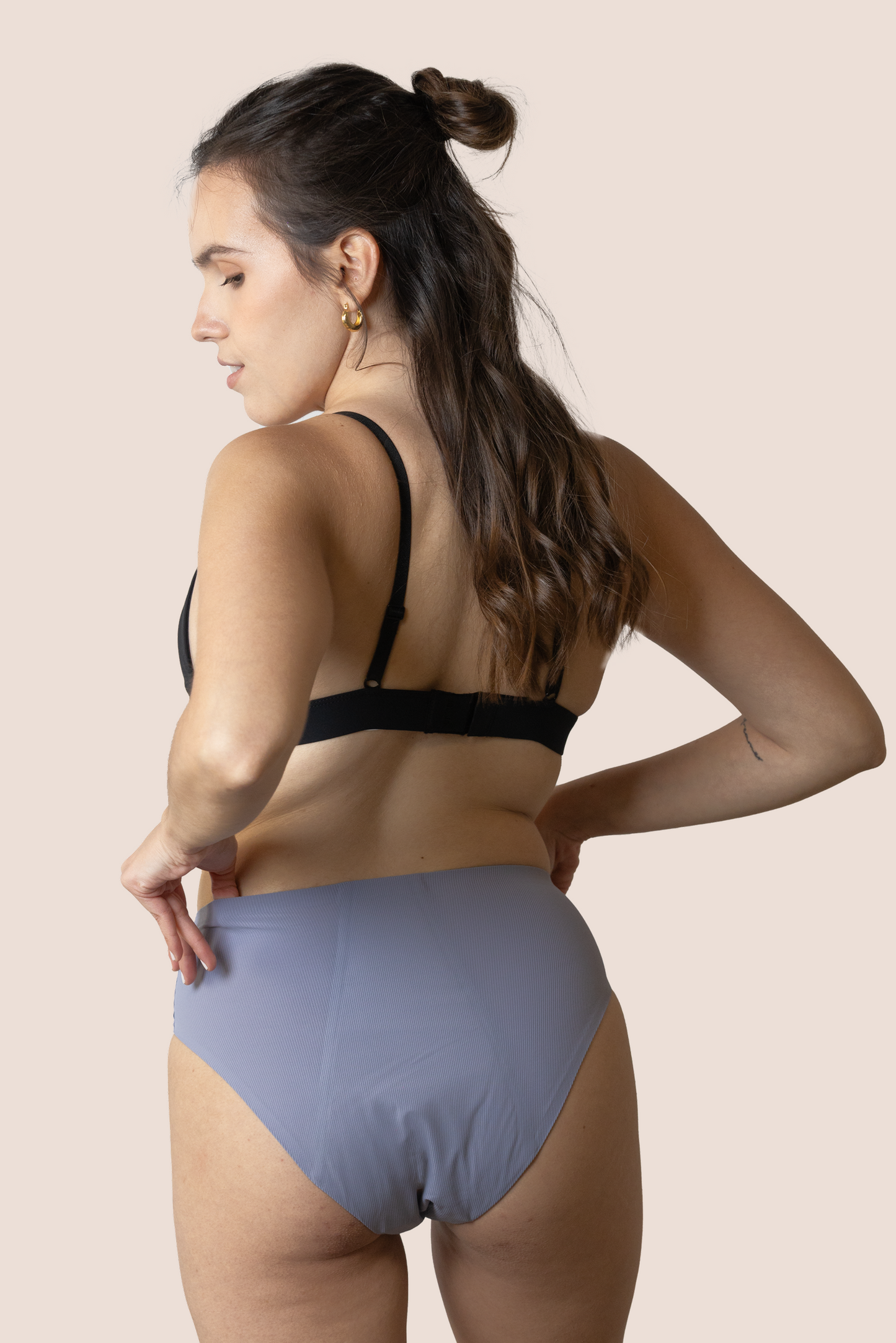 PERIOD UNDERWEAR TEEN SEAMLESS HIGH WAIST LAVENDER BACK GENERAL