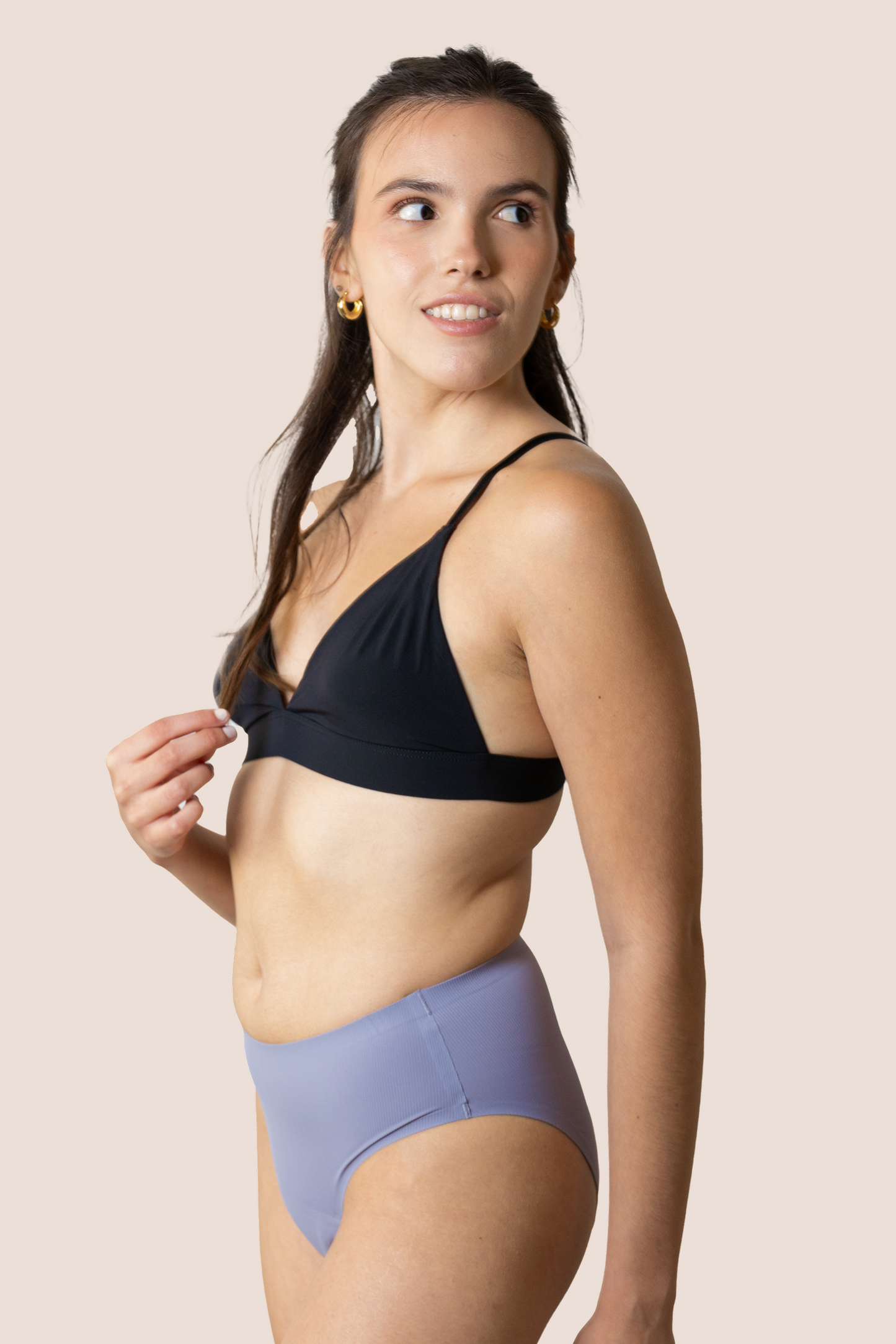 PERIOD UNDERWEAR TEEN SEAMLESS HIGH WAIST LAVENDER SIDE GENERAL