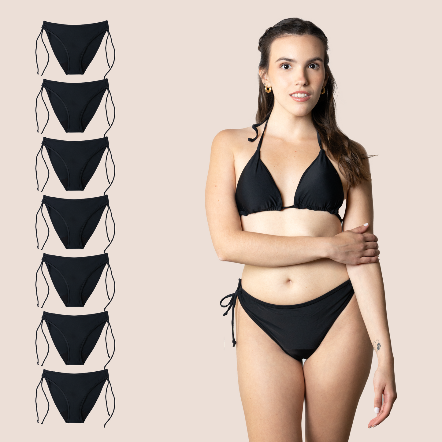 Period Swimwear for Teens Brazilian with Knot PACK 7