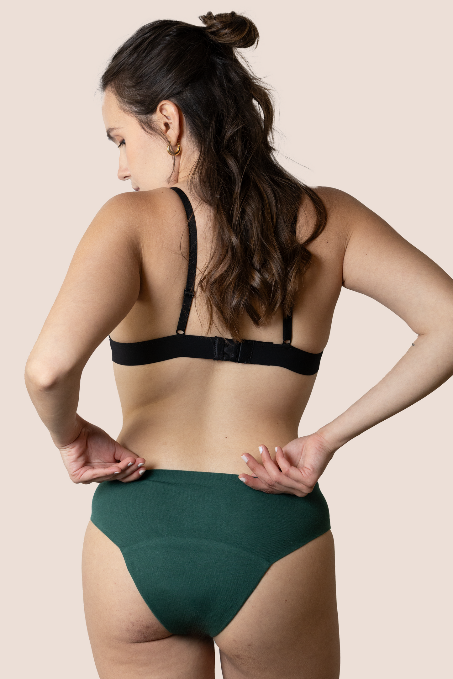 Period Underwear for teens Seamless Green back general