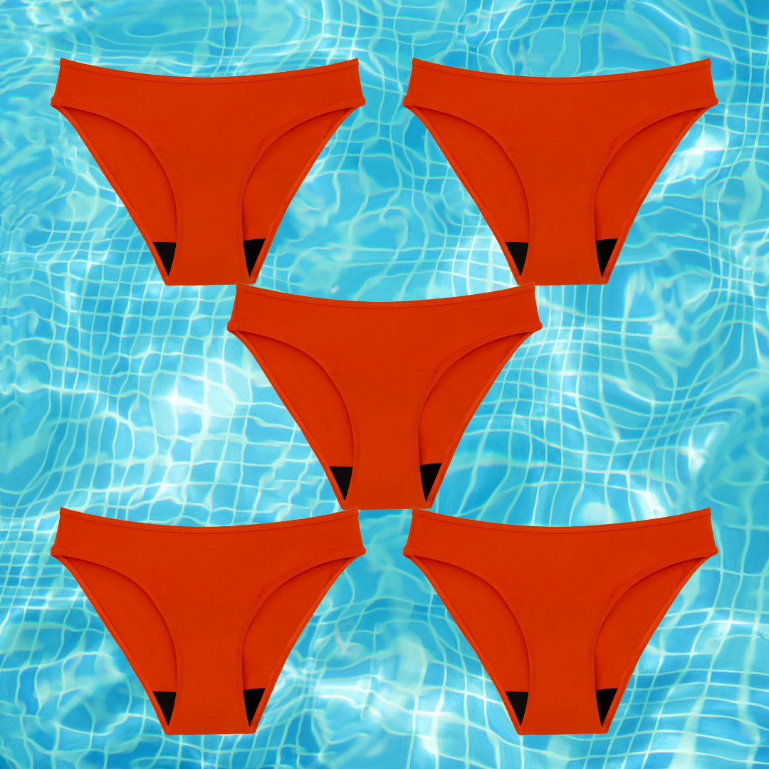 Bas de maillots de bain menstruels | Orange