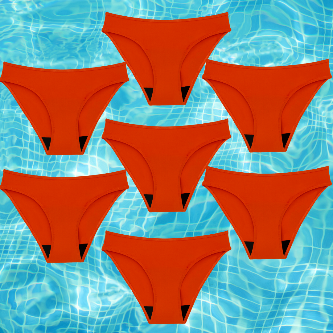 Bas de maillots de bain menstruels pour adolescentes | Orange