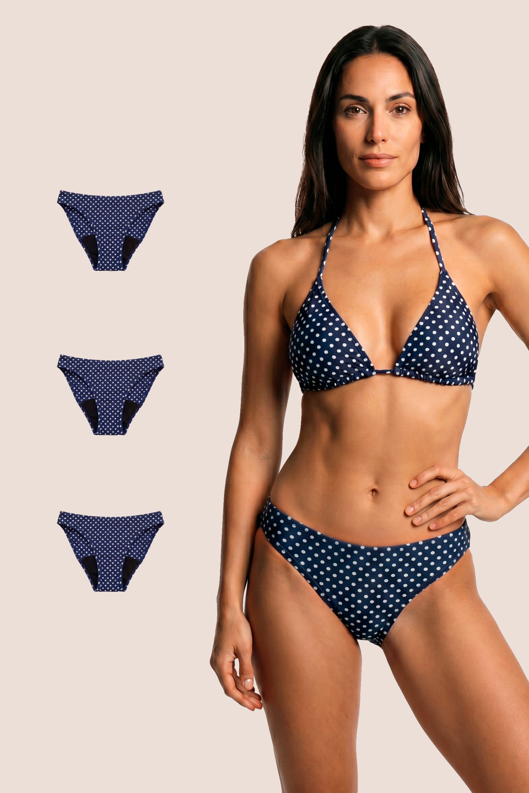 BIKINI BLUE POLKA DOT CLASSIC PACK 3 GENERAL