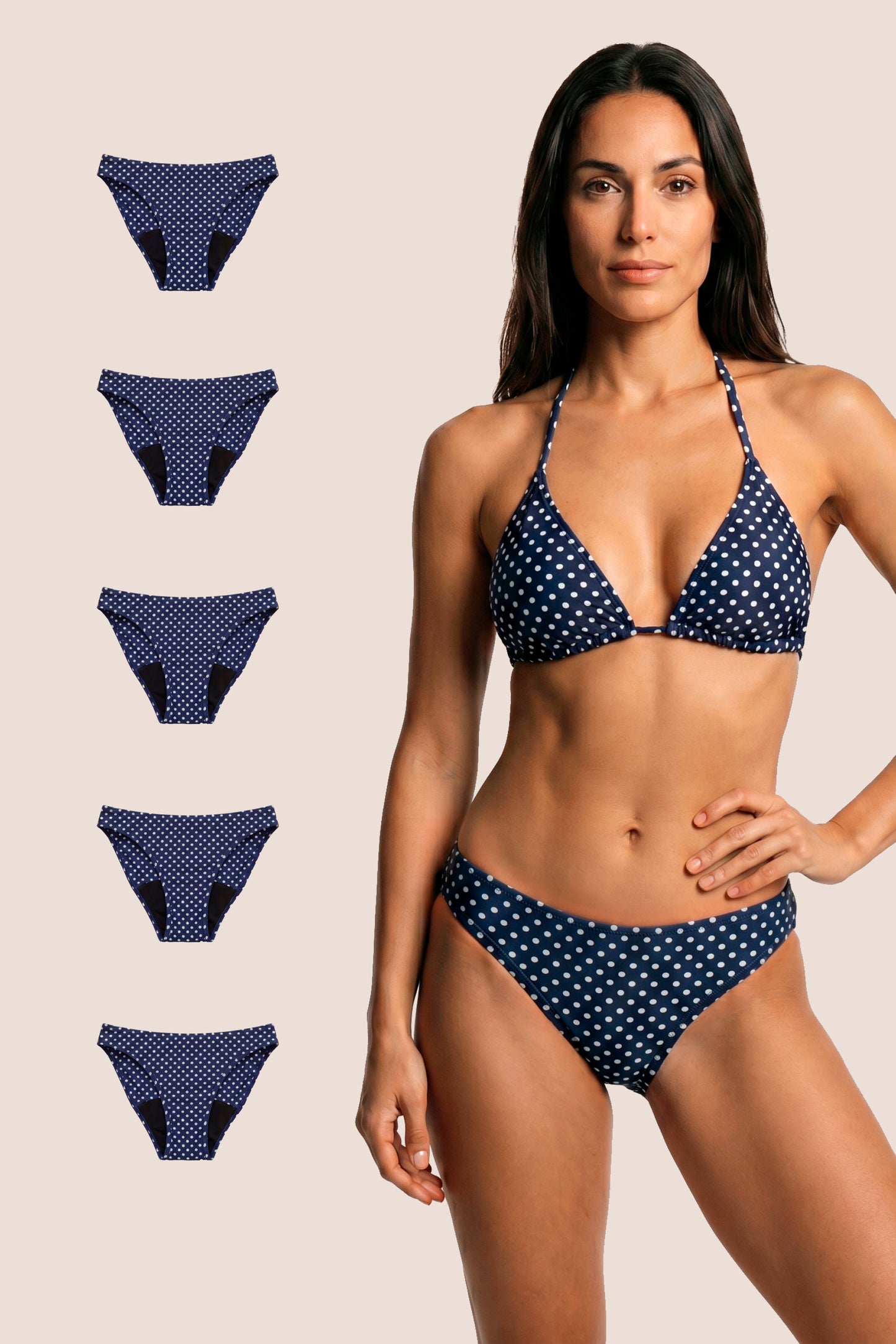 BIKINI BLUE POLKA DOT CLASSIC PACK 5 GENERAL