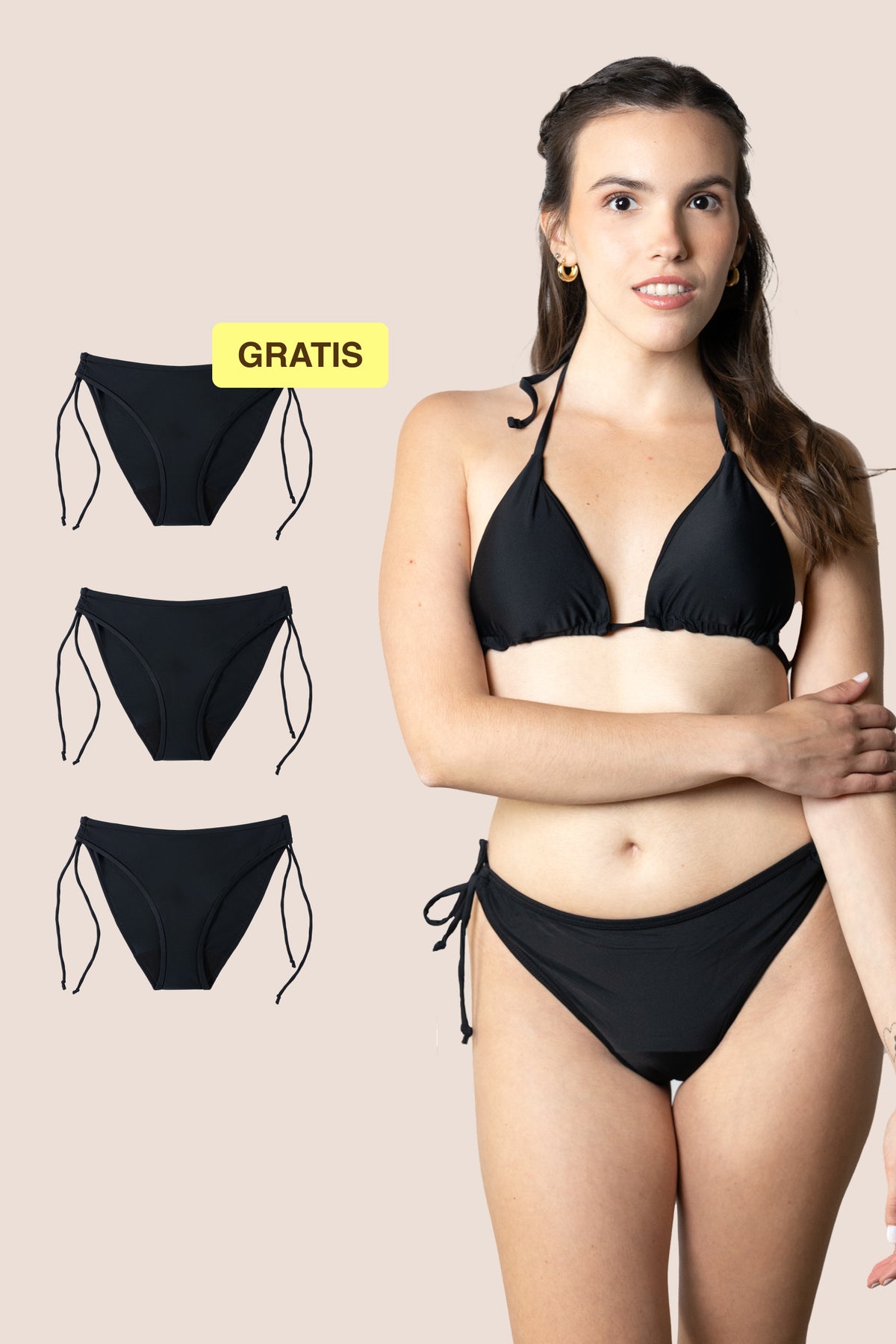Menstruatie bikini voor tieners | Braziliaan met knoop