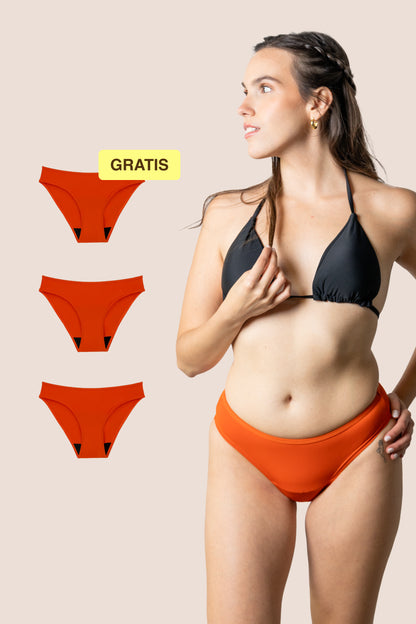 Bas de maillots de bain menstruels pour adolescentes | Orange