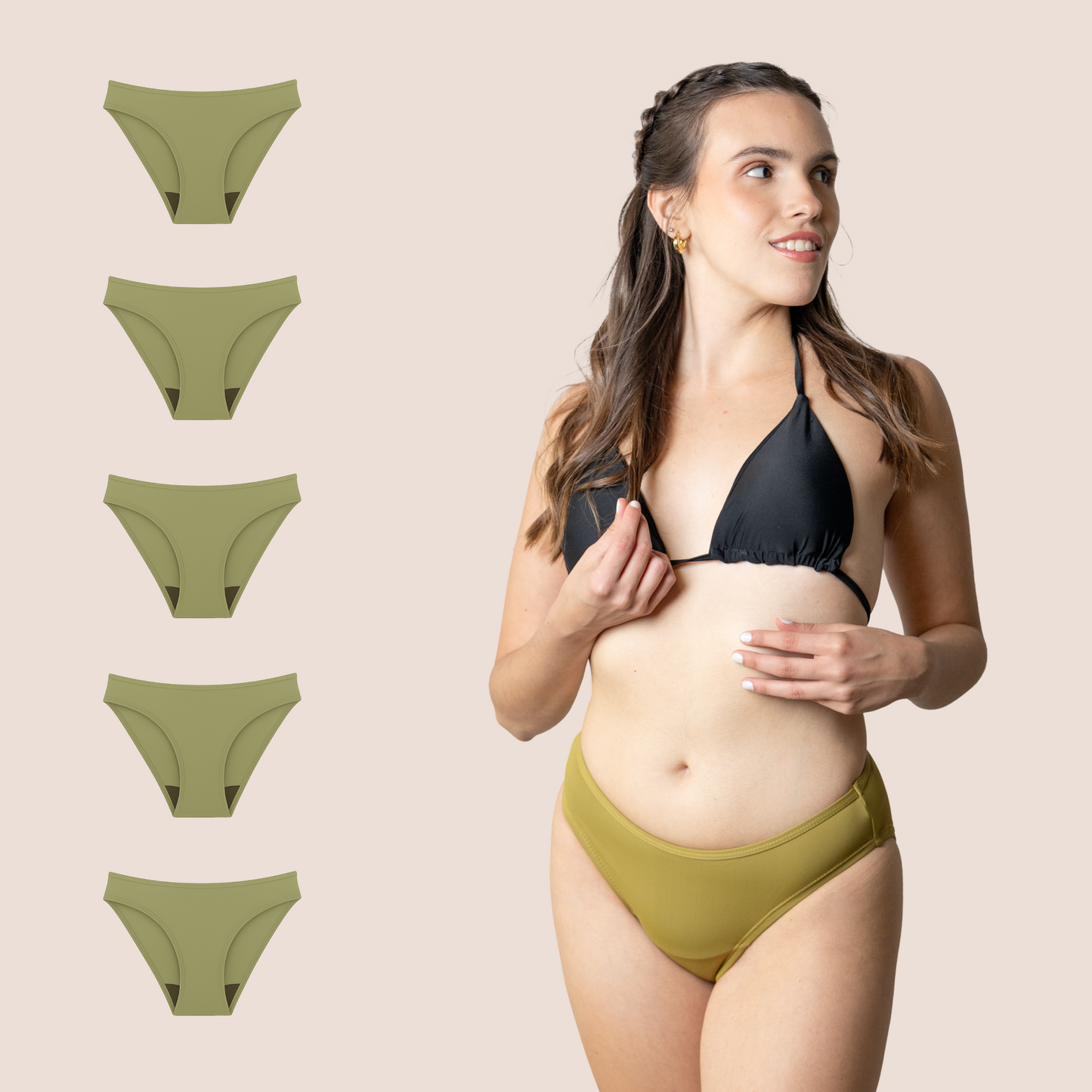 BIKINI GREEN CLASSIC TEEN PACK 5