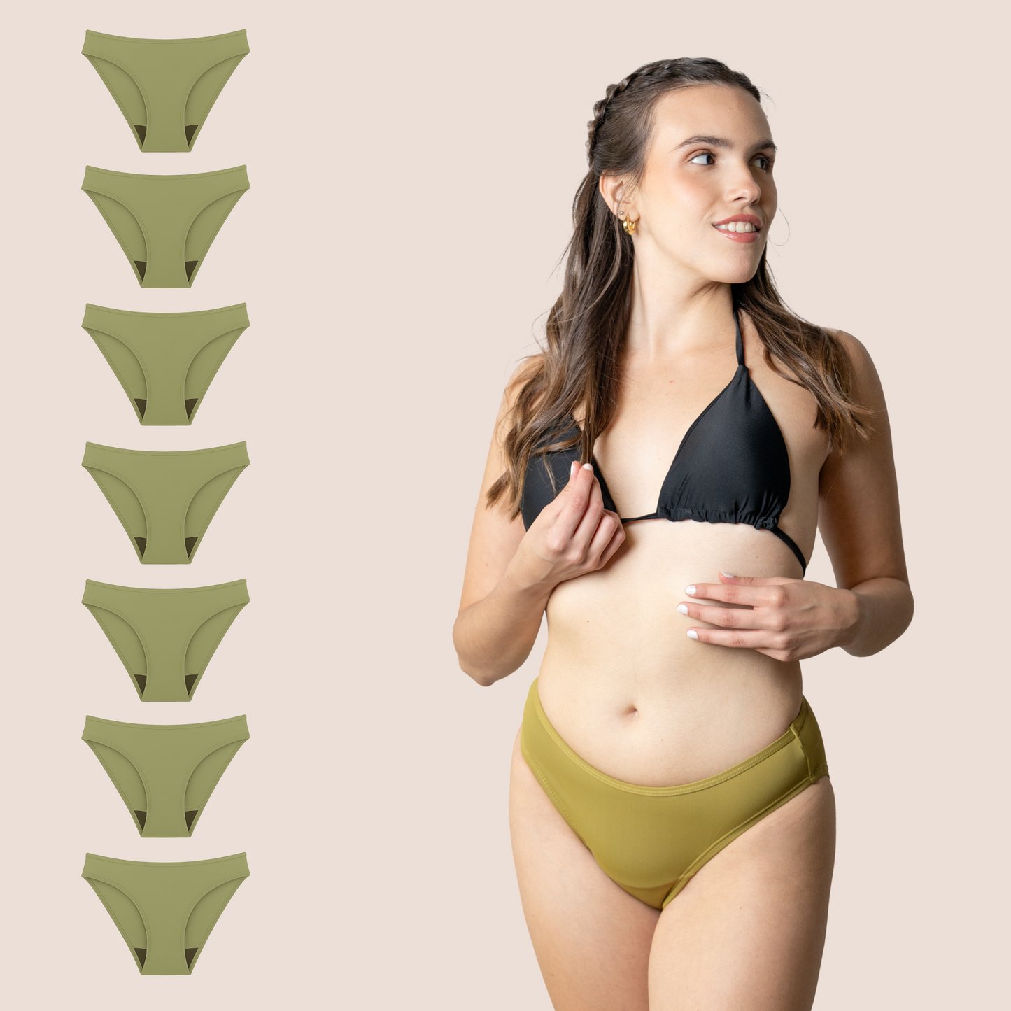 BIKINI GREEN CLASSIC TEEN PACK 7