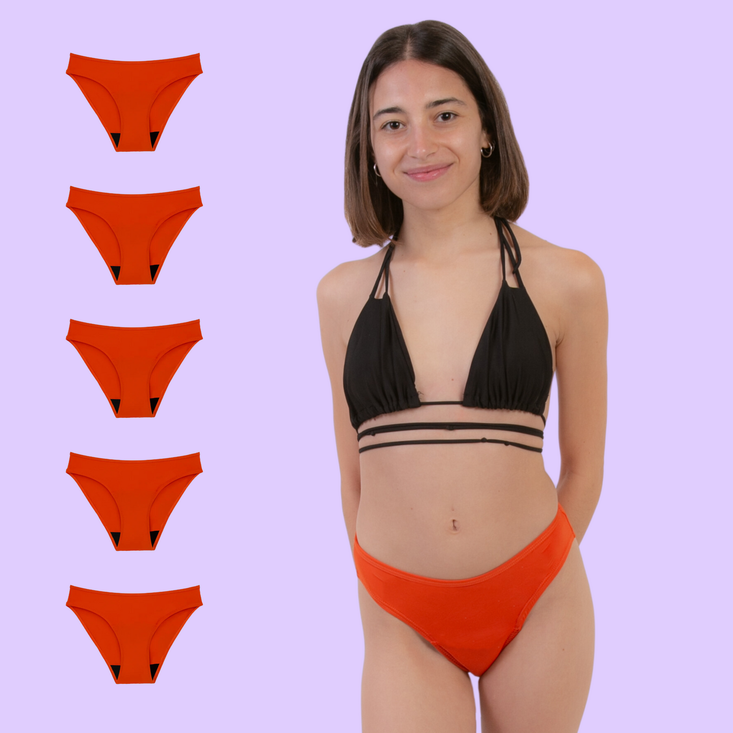 Period swimwear for teens orange pack 5