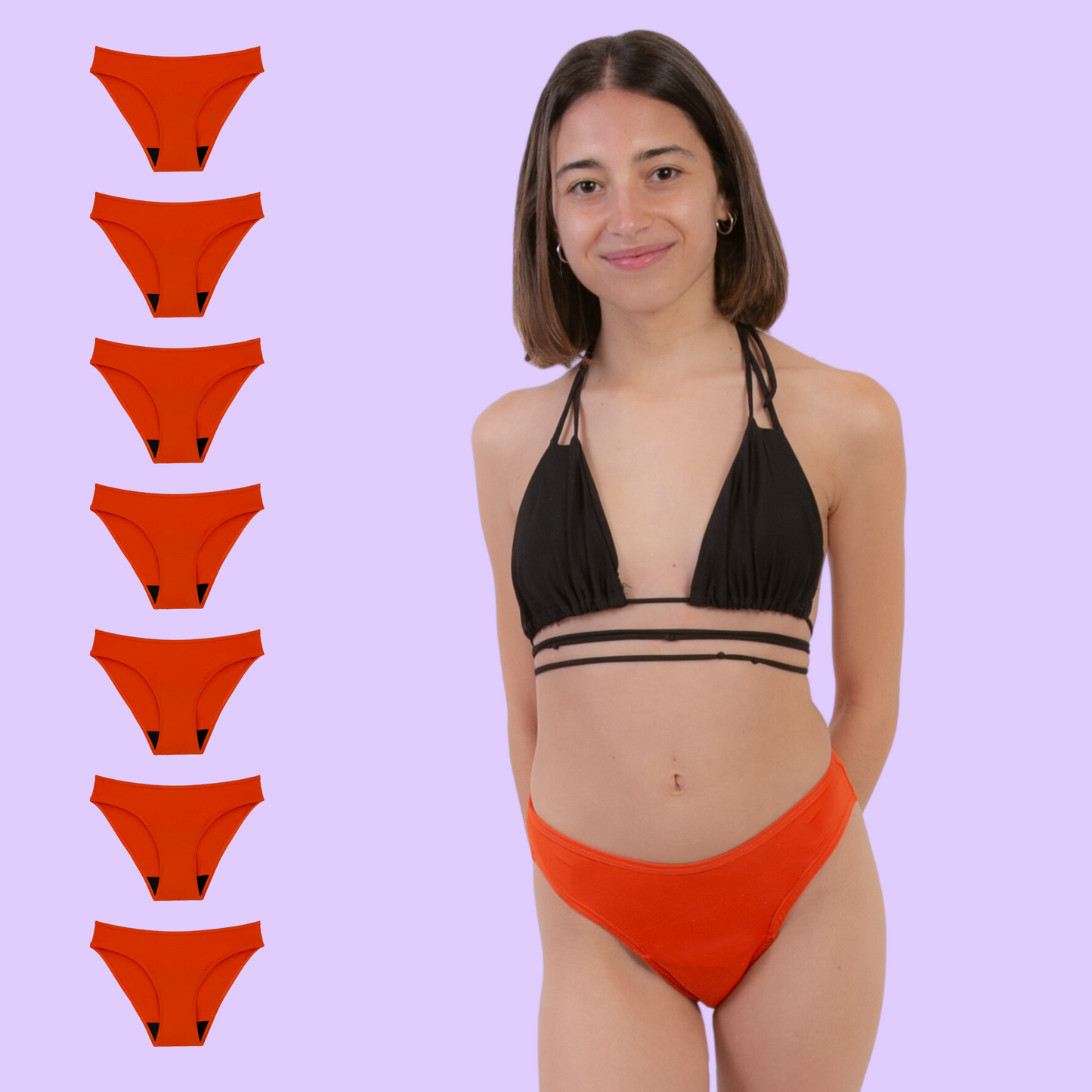 Period swimwear for teens orange pack 7