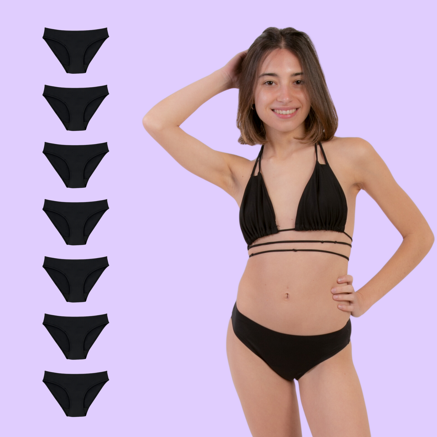 Period swimwear for teens black pack 7