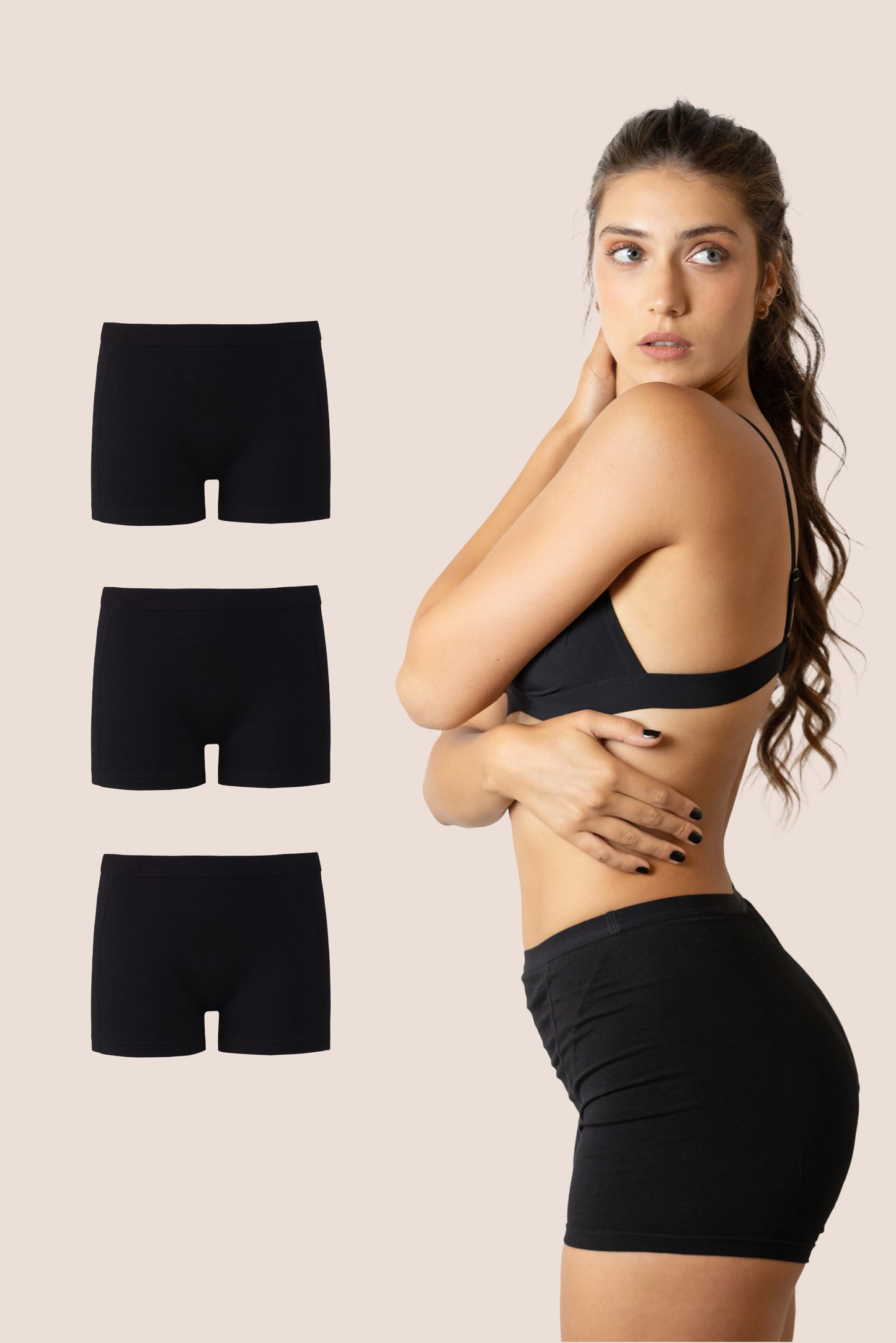 PERIOD BOXER BLACK PACK 3