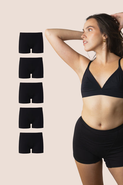 PERIOD BOXER TEEN BLACK PACK 5