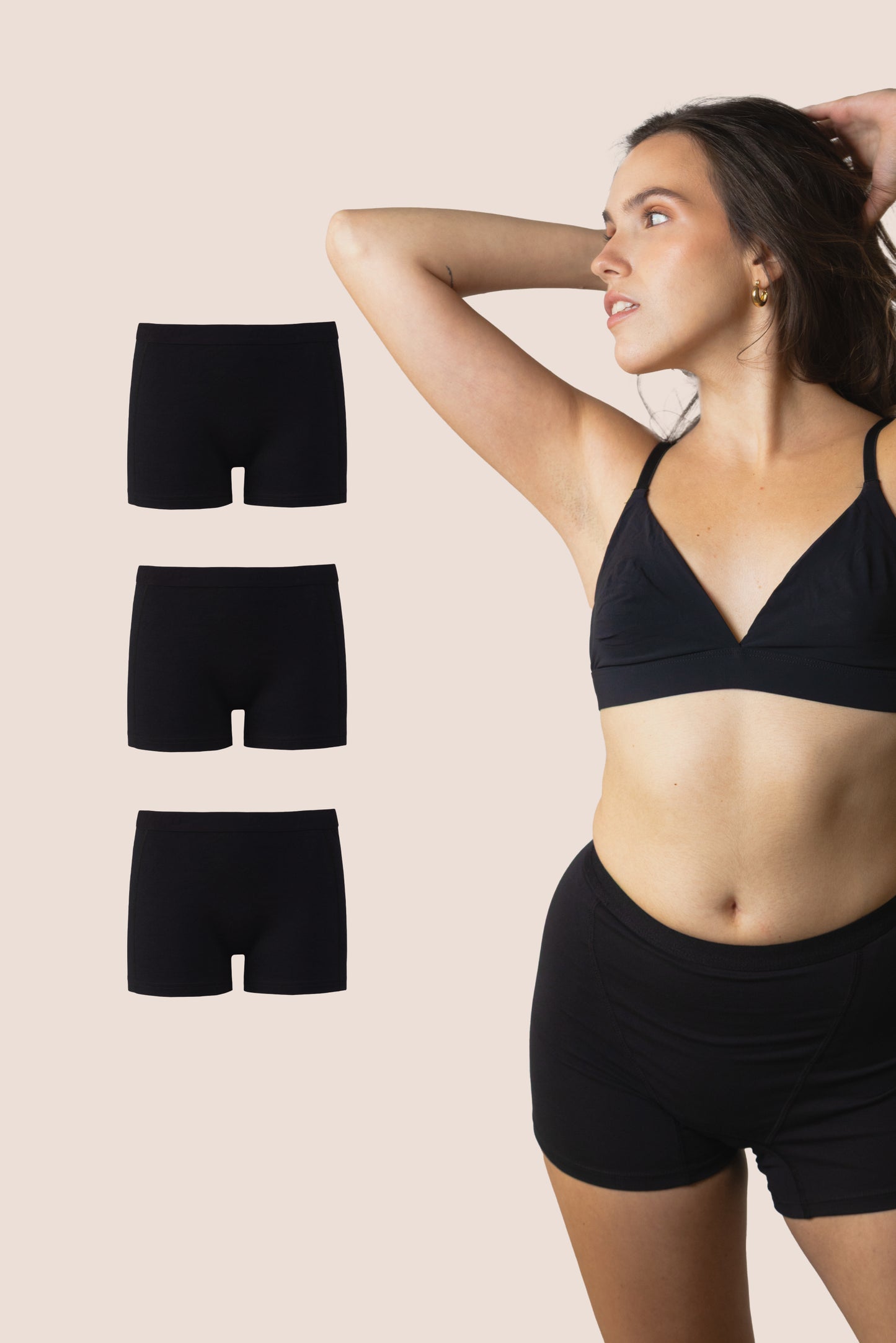 PERIOD BOXER TEEN BLACK PACK 3