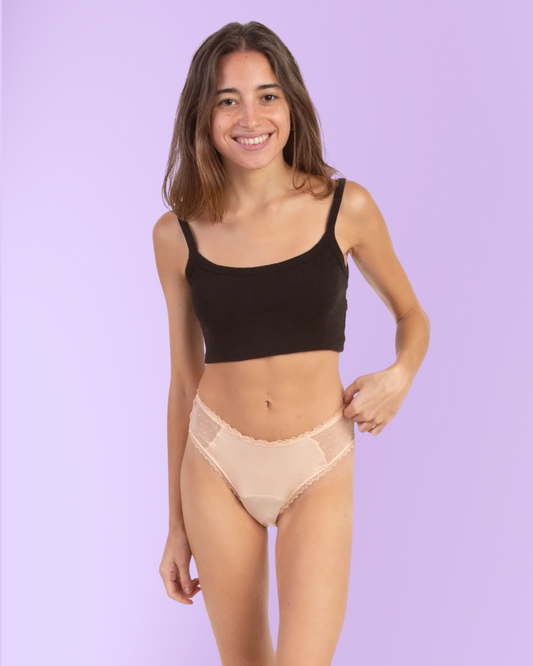 Period underwear for teens transparent hips beige front general