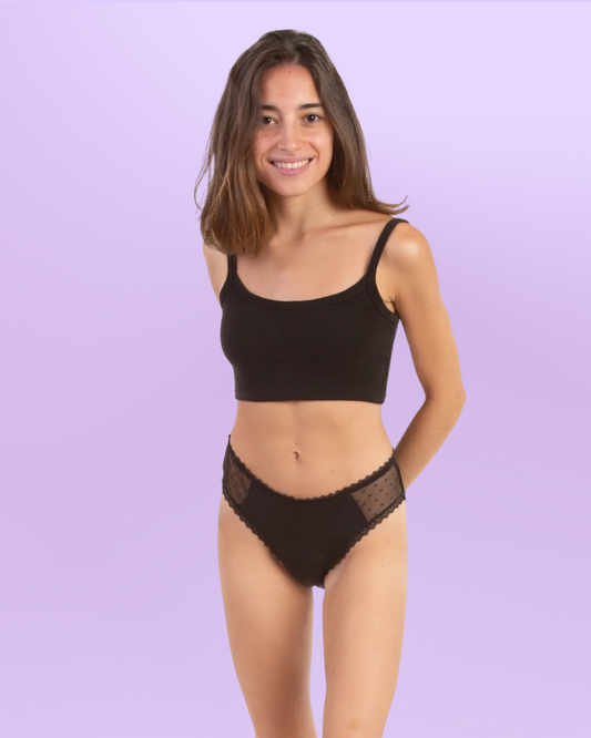 Period underwear for teens transparent hips black front general