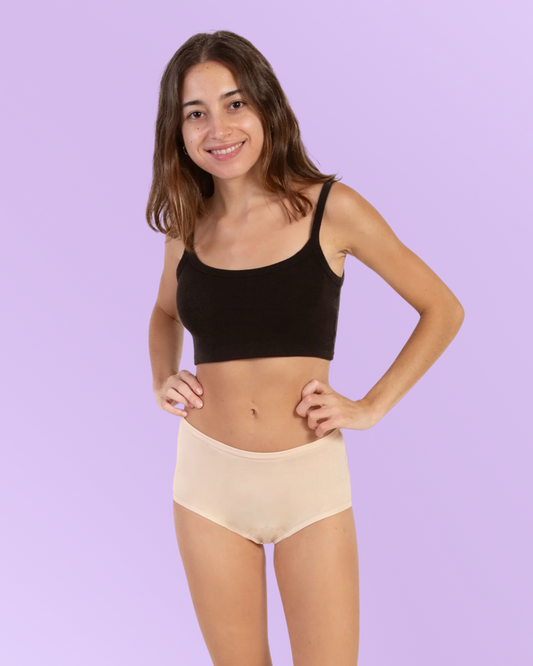 Period underwear for teens high waist beige front general