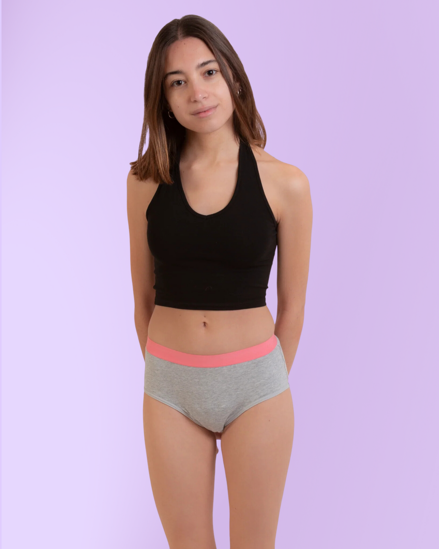 Period underwear for teens grey front general