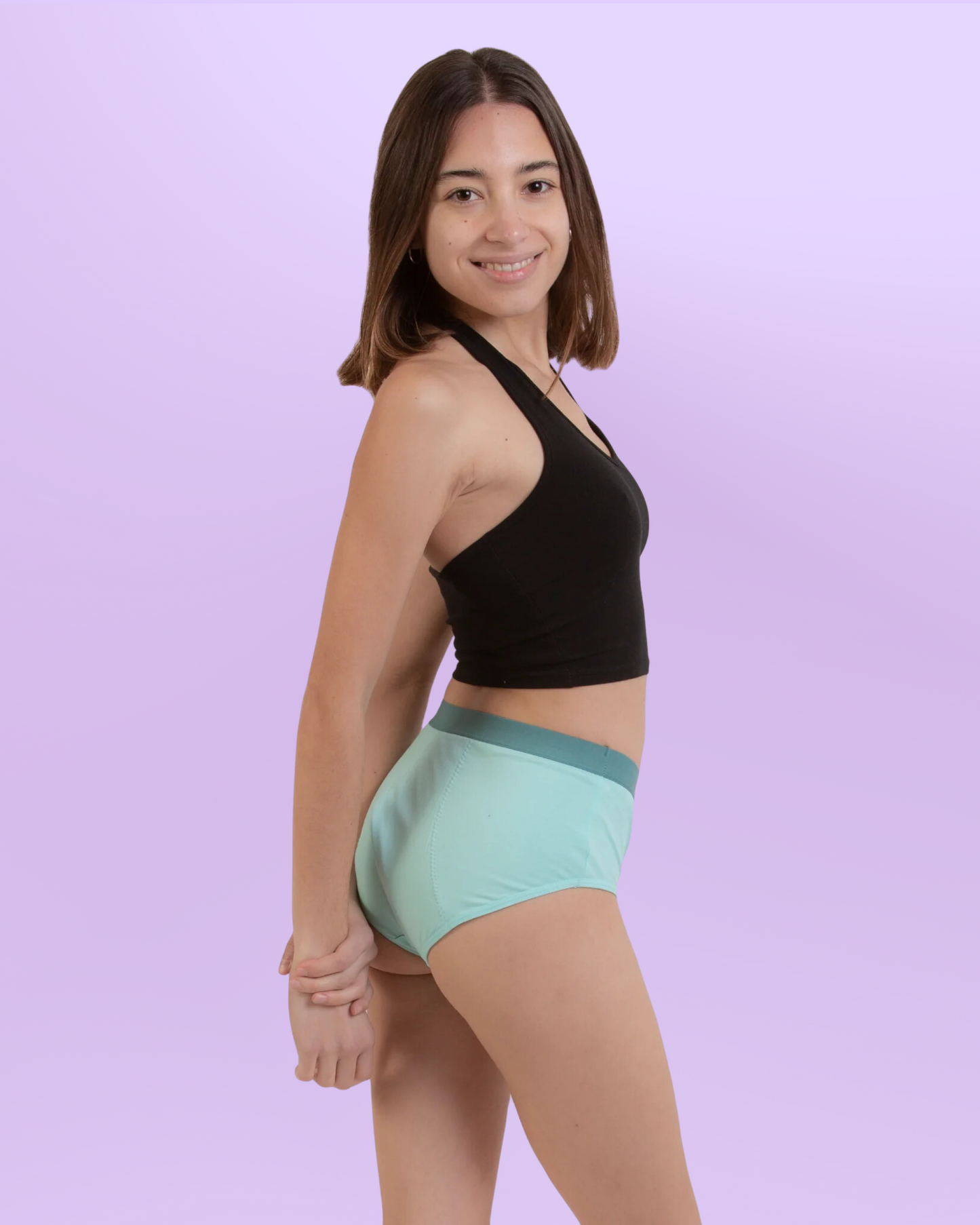Period underwear for teens turquoise side general