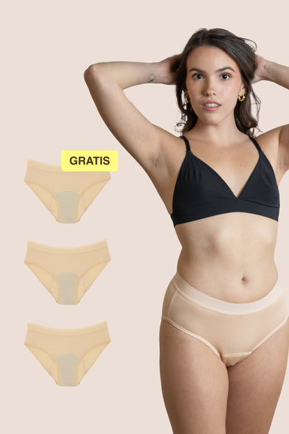 Menstruatie Ondergoed voor tieners | Klassiek | Beige