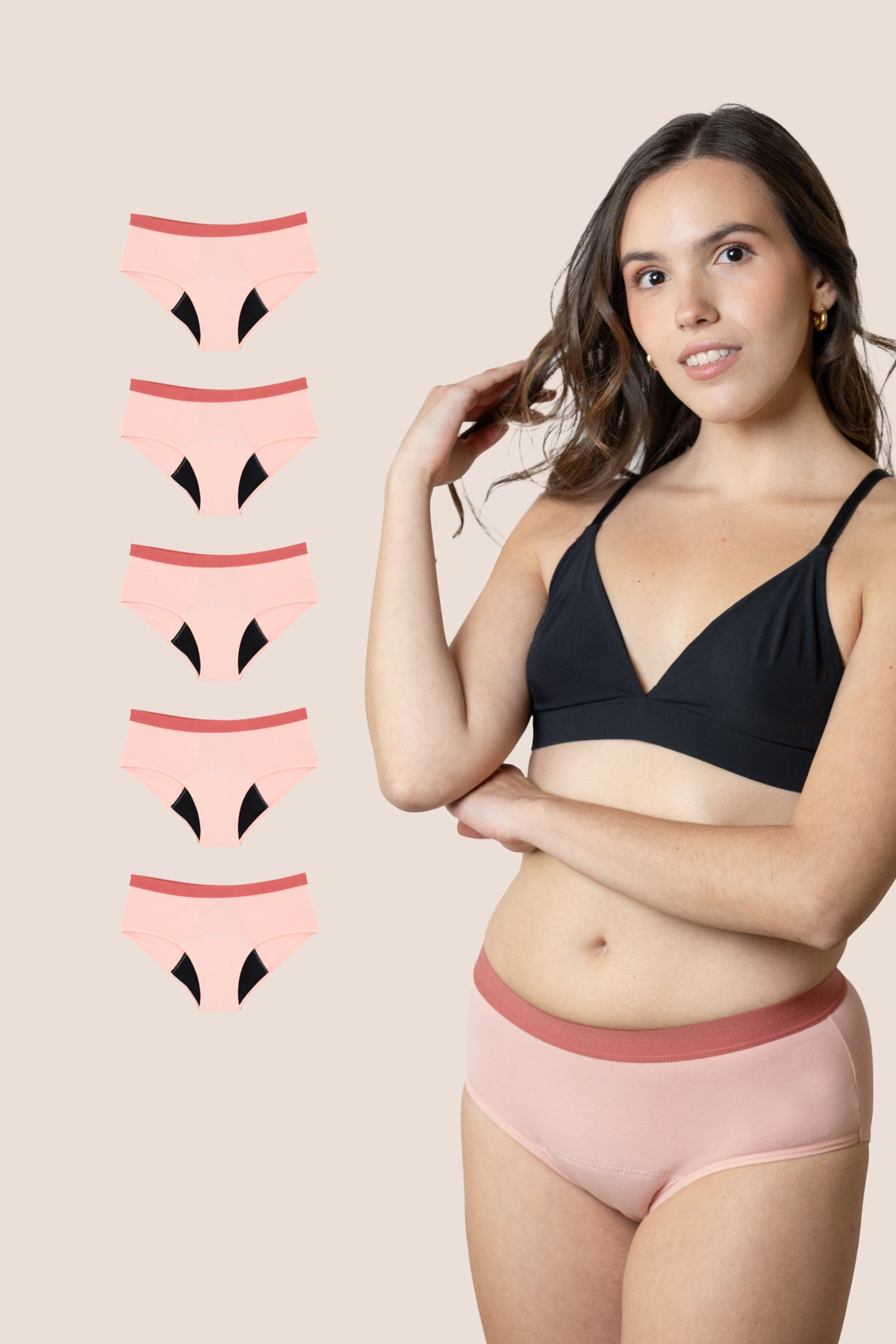 PERIOD UNDERWEAR TEEN PINK PACK 5