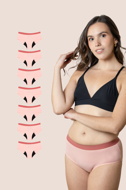 PERIOD UNDERWEAR TEEN PINK PACK 7