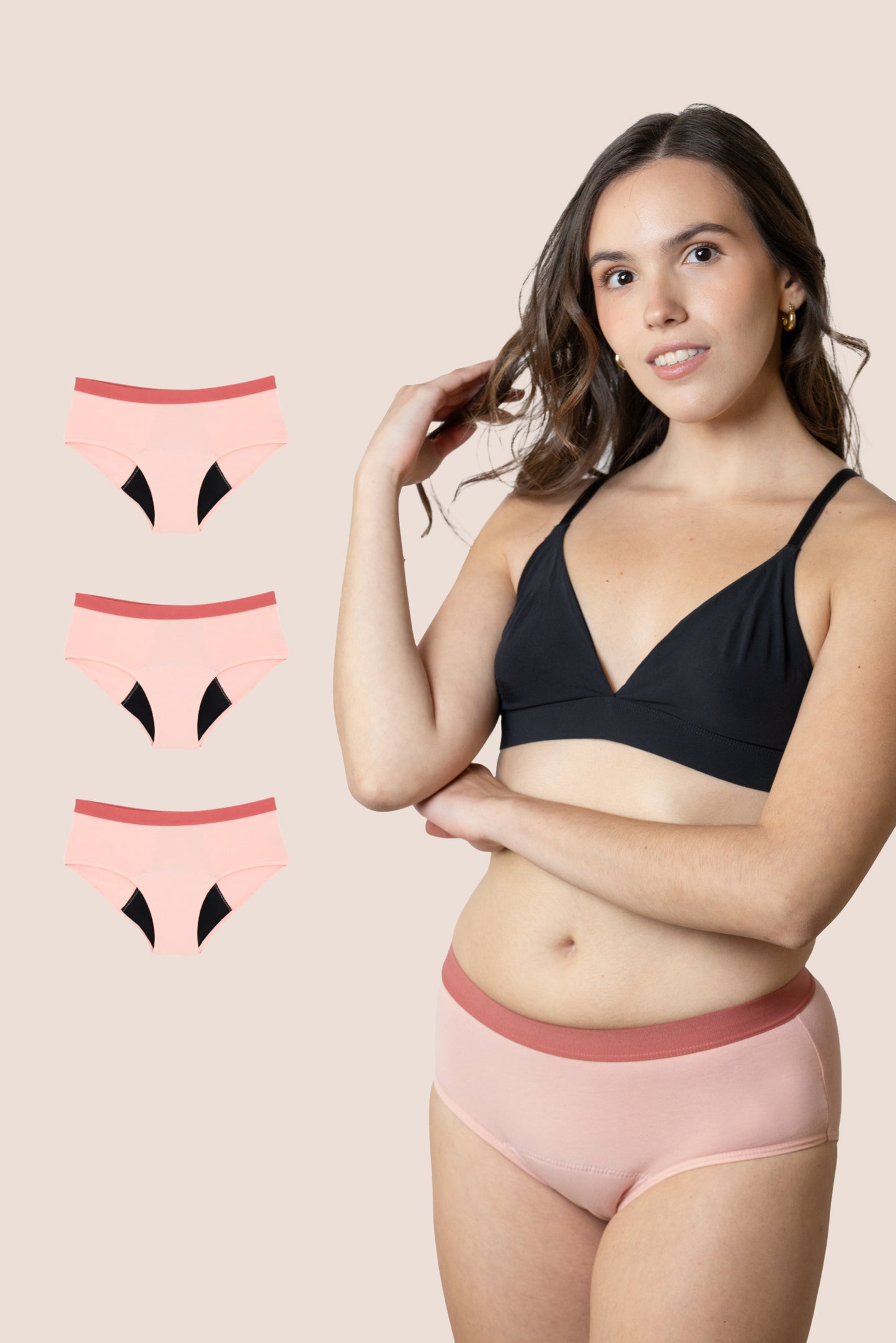 PERIOD UNDERWEAR TEEN PINK PACK 3