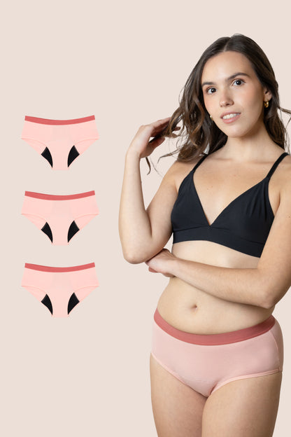 PERIOD UNDERWEAR TEEN PINK PACK 3