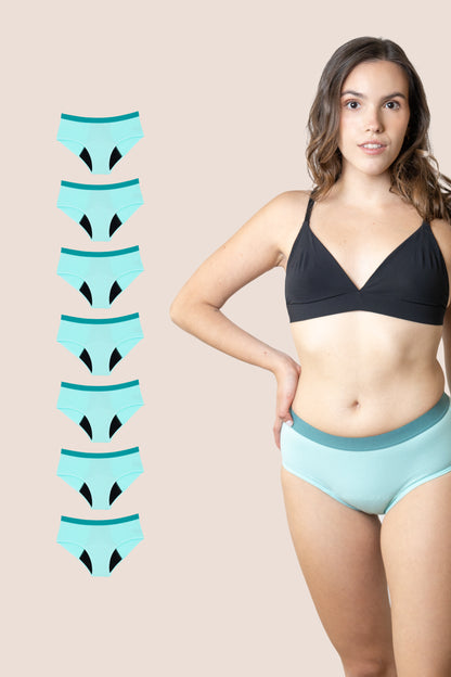 PERIOD UNDERWEAR TEEN TURQUOISE PACK 7