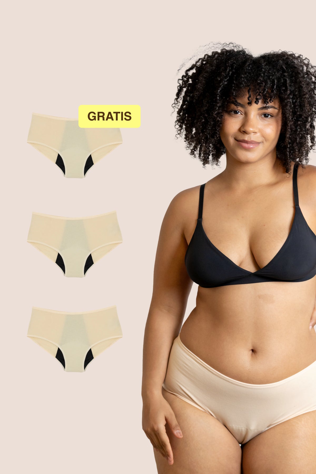 Menstruatie Ondergoed | Hoog getailleerd | Beige