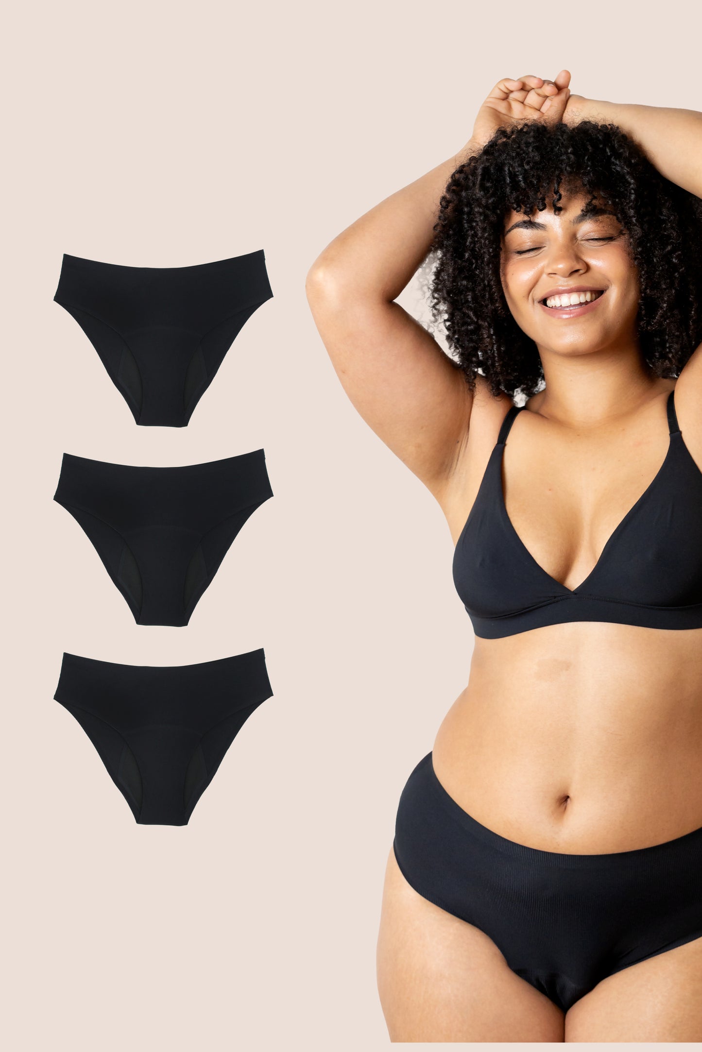 PERIOD PANTIES SEAMLESS HIGH WAIST PACK 3